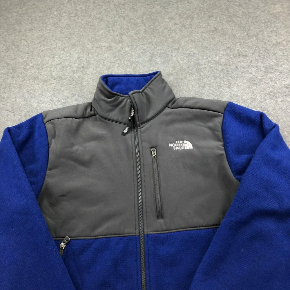 The North Face Jacket Mens Medium Blue Gray Fleece Full Zip Denali Outdoor